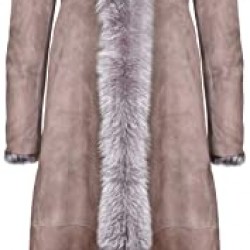 Taupe Luxurious Womens Hooded Coat