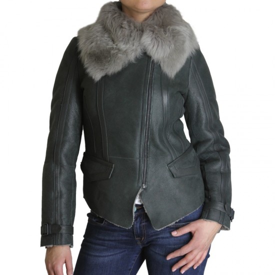  Tom Hardy Dunkirk Farrier Shearling Sheepskin  Leather Jacket