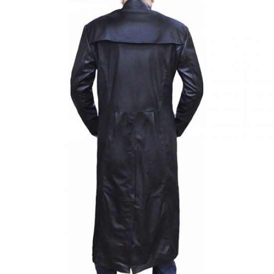 Keanu Reeves Black Woolen Trench Coat