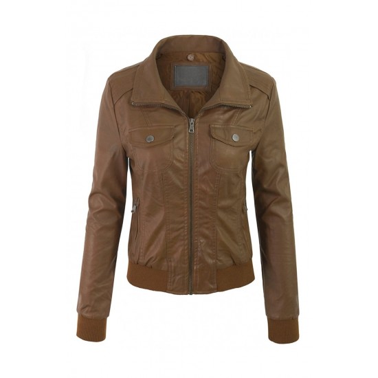 Removable Hood Bomber Jacket for womens