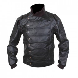 Famous Soldier Black Bucky Vest Jacket 2 in 1 Style Real Leather Jacket
