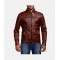 Abstract Stylish Maroon Leather Jacket