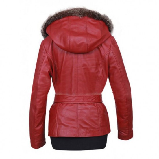 Mrs Claus Red Leather Coat