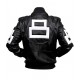 8 Ball Gaming Style Black Leather Jacket