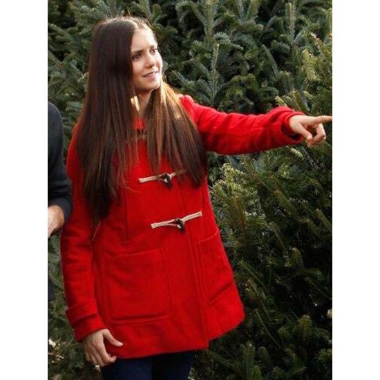 Nina Dobrev Red Christmas Jacket