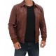 Steven Brown Leather Bomber Jacket For Men's