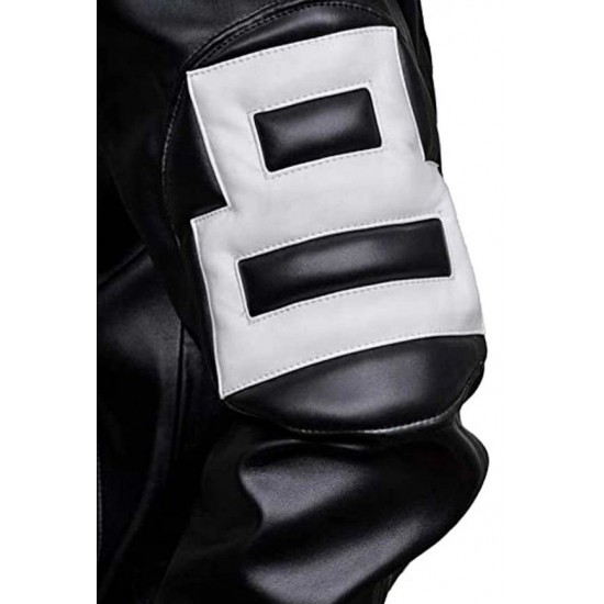 8 Ball Gaming Style Black Leather Jacket