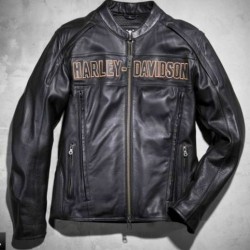 Harley Davidson Men Black Leather Jacket