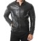 Mens Café Racer Black Leather Jacket