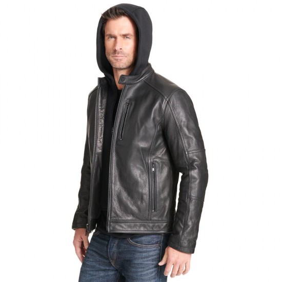 Mens Thinsulate Cycle Leather Jacket