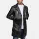 Mens Trench Black Leather Coat