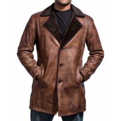  The Wolverine Logan Shearling Leather Coat